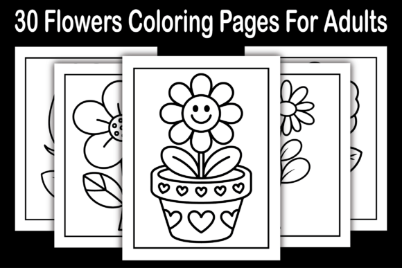 30 Flowers Coloring Pages for Adults