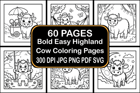 60 Bold Easy Highland Cow Coloring Pages Graphics