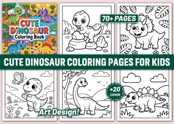 70 Cute Dinosaur Coloring Pages Graphics