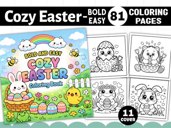Bold and Easy Cozy Easter Coloring Pages