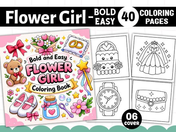 Bold and Easy Flower Girl Coloring Pages & Graphics