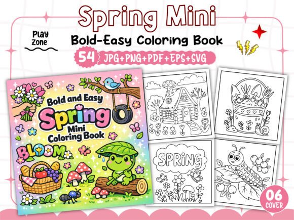 Bold and Easy Spring Mini Coloring Pages