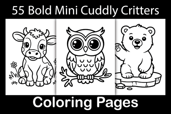 Bold Mini Cuddly Critters Graphics & Coloring Pages