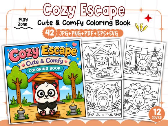 Cozy Escape Cute Comfy Coloring Pages