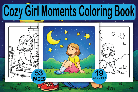 Cozy Girl Moments Coloring Pages & Graphics