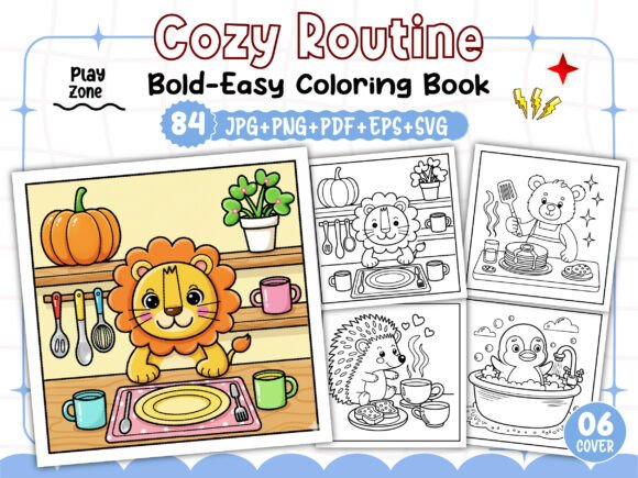 Cozy Routine Coloring Pages Graphics