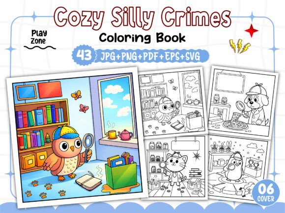 Cozy Silly Crimes Coloring Book: Graphics & Coloring Pages