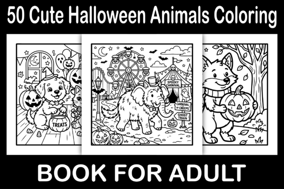 Cute Halloween Animals Coloring Pages Graphics