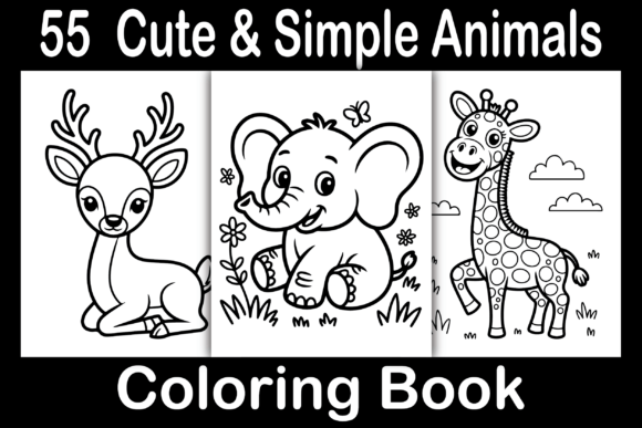 Cute Simple Animals Coloring Pages Graphics