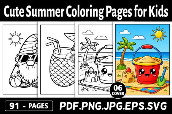 Cute Summer Coloring Pages Graphics