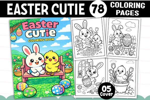 Easter Cutie Coloring Pages Graphics