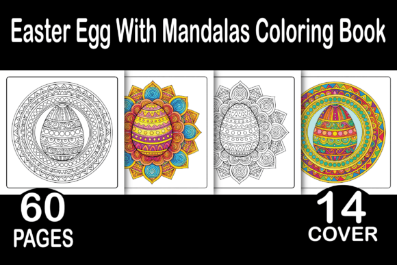 Easter Egg with Mandalas Coloring Pages Graphics