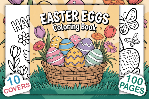 Easter Eggs Coloring Book: Graphics & Coloring Pages