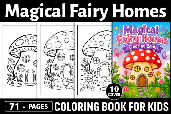 Fairy House Coloring Pages Graphics
