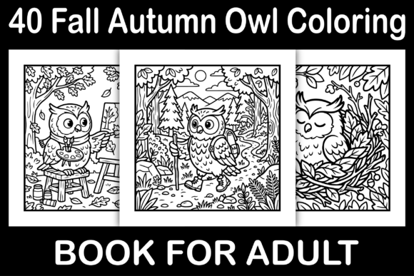 Fall Autumn Owl Coloring Pages