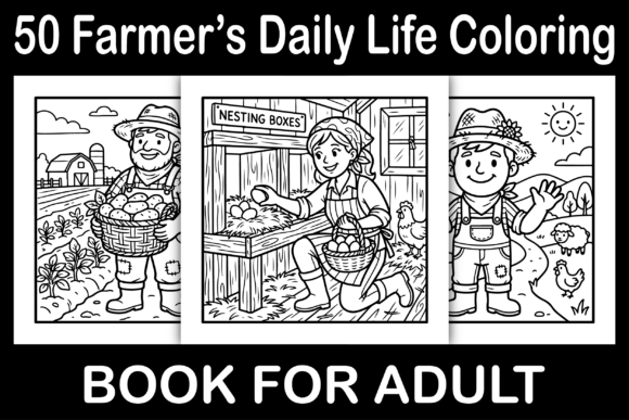 Farmer’s Daily Life Coloring Pages & Graphics