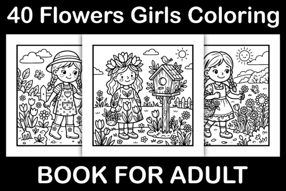 Flowers Girls Coloring Pages Graphics