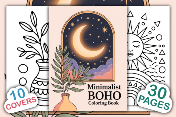 Minimalist Boho Coloring Pages Graphics