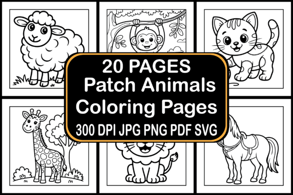 Patch Animals Coloring Pages: Graphics & Coloring Pages
