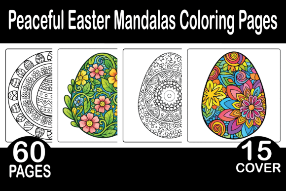 Peaceful Easter Mandalas Coloring Pages Graphics