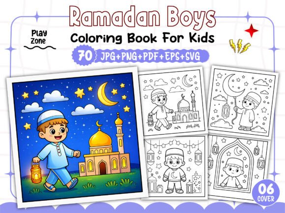 Ramadan Coloring Pages Graphics for Boys 4–8