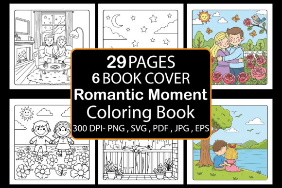 Romantic Moment Coloring Book: Graphics & Coloring Pages