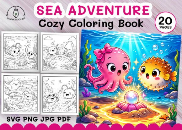 Sea Adventure Coloring Book Graphics
