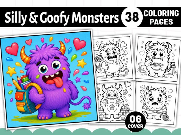 Silly Goofy Monsters Coloring Pages & Graphics