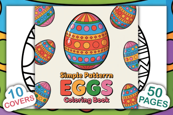 Simple Patten Eggs Coloring Book: Graphics & Coloring Pages