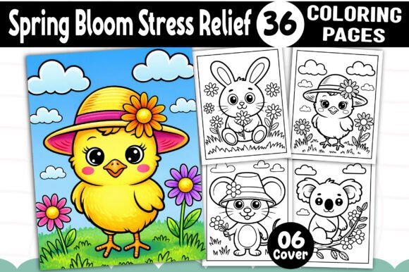 Spring Bloom Stress Relief Coloring Book: Graphics & Coloring Pages