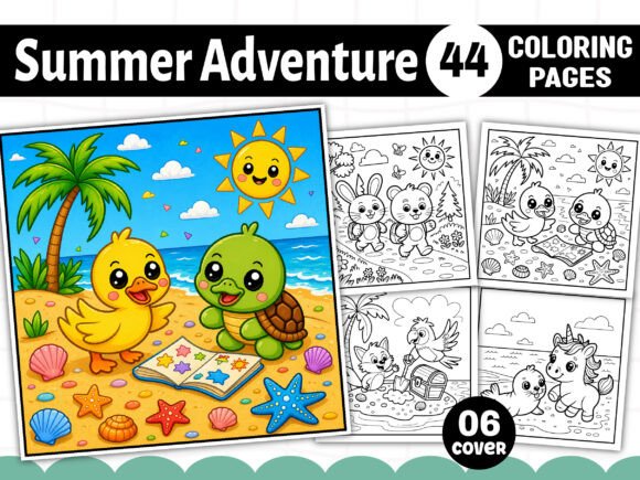 Summer Adventure Coloring Pages Graphics