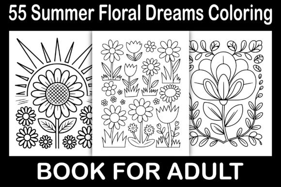 Summer Floral Dreams Coloring Pages Graphics