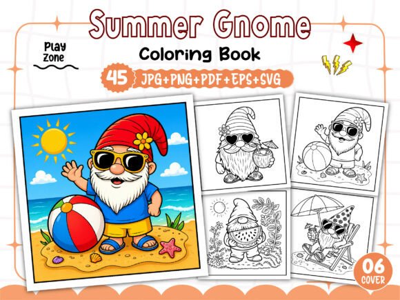 Summer Gnome Coloring Pages Graphics