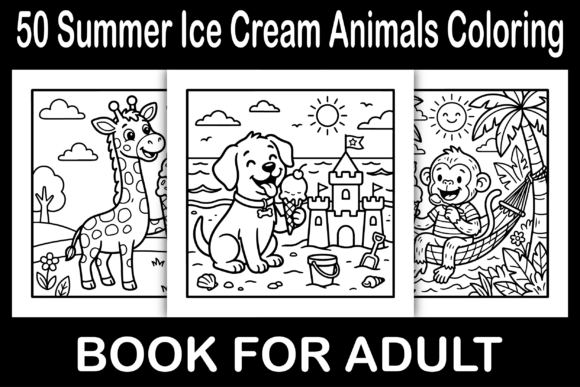 Summer Ice Cream Animals Coloring Pages Graphics