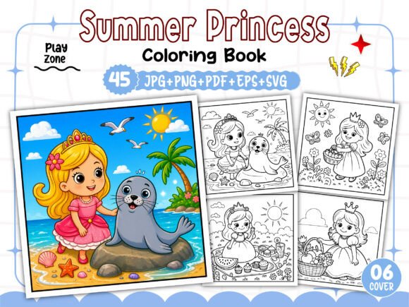 Summer Princess Coloring Pages Graphics