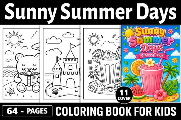 Sunny Summer Days Coloring Pages & Graphics