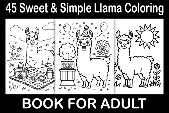 Sweet Simple Llama Coloring Pages Graphics