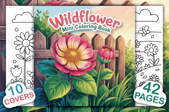 Wildflower Mini Coloring Book: Graphics & Coloring Pages